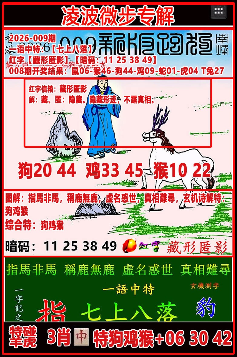 009期凌波微步专解跑狗[图]